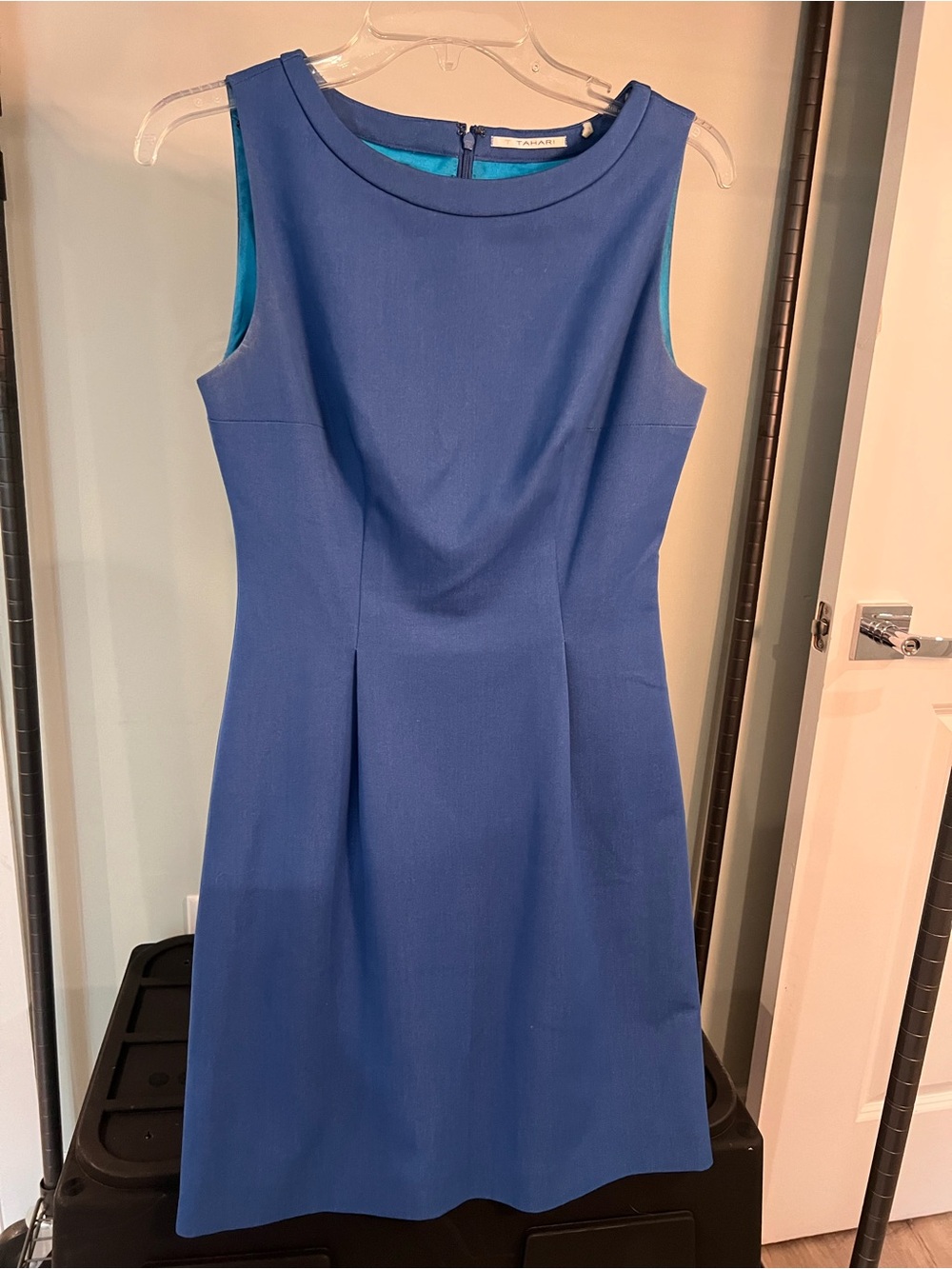 Tahari Royal Blue Sleeveless Sheath Dress